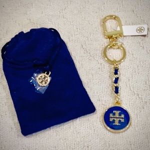 Tory Burch Mercer Leather Inlay Key Fob